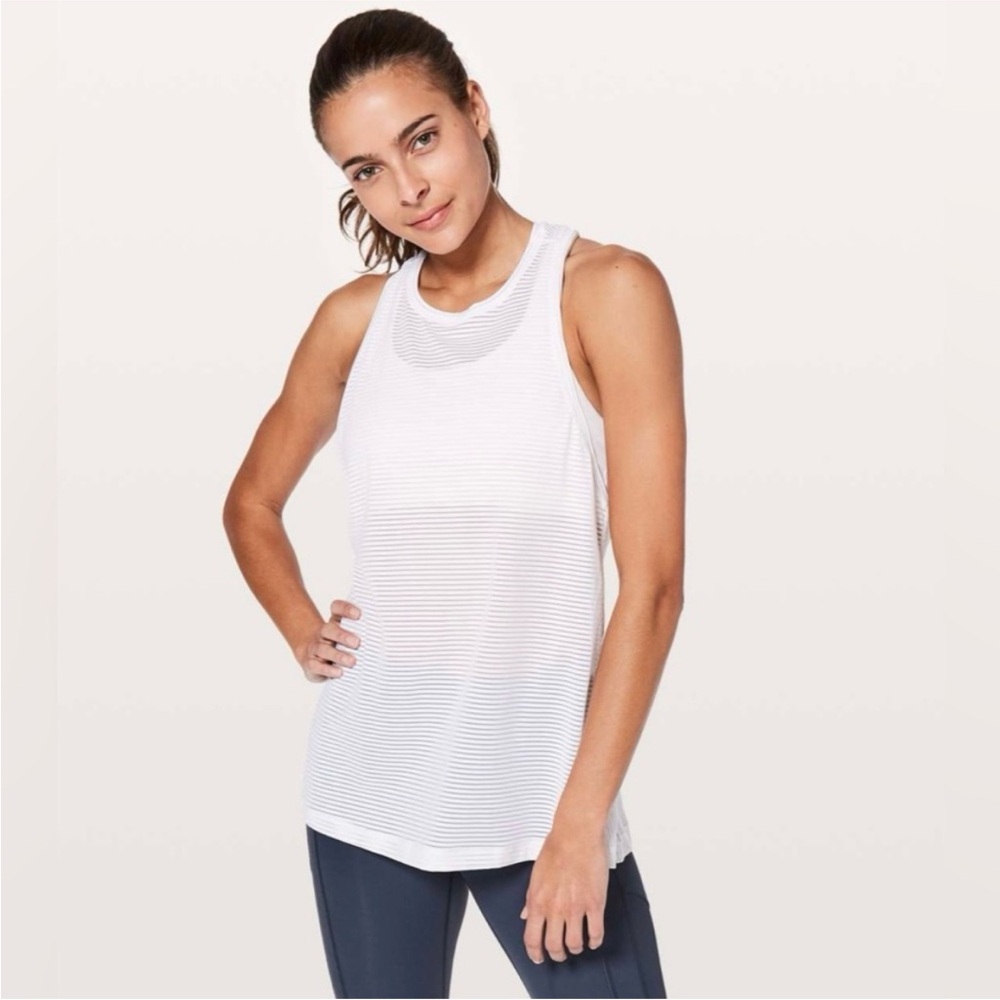 Lululemon sheer striped tie-back Tank Top